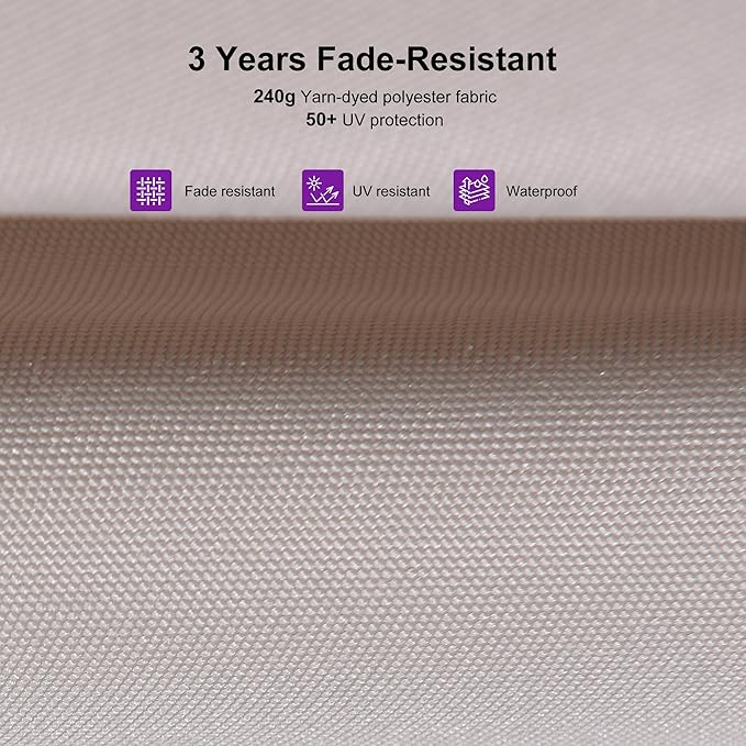 PURPLE LEAF 8 Feet Cantilever Patio Umbrella Square Umbrella with 360° Rotation and Aluminum Offset Hanging Outdoor Umbrella for Pool Garden Backyard Deck, Beige