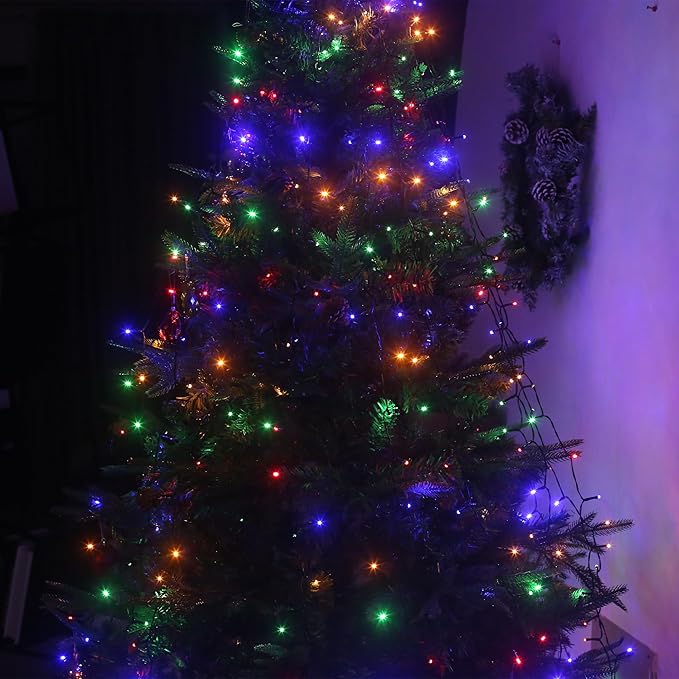Christmas Lights,100 LED 39FT Outdoor/Indoor Christmas Lights Plug in with 8 Modes & Timer & Memory Function, Waterproof Christmas Lights Outdoor for Holiday Party Christmas Tree Decor
