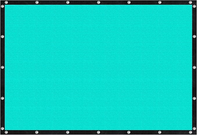 VICLLAX Shade Fabric Sun Shade Cloth with Every 2 FT Grommets for Patio Garden Pergola Cover Canopy 13x23 FT, Turquoise