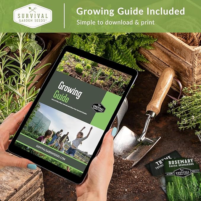 Survival Garden Seeds Home Garden Collection - 30 Pack with 18,500+ Non-GMO Heirloom Vegetable, Fruits, Herb Seed Varieties for Planting - Plant & Grow Survival Food & Emergency Preparedness Gear