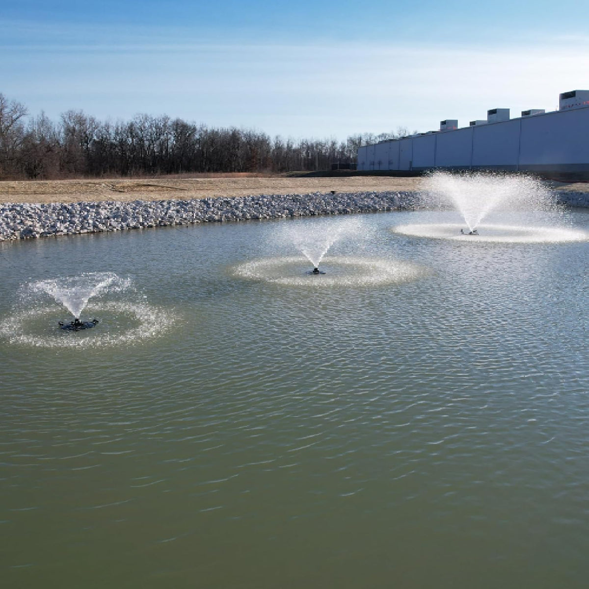 HALF OFF PONDS Floating Fountain – 1 HP Pond Aerator, 100' Cord – 15,000 GPH Water Pump – 13 Spray Patterns - White LED Lights – Energy-Efficient - for Large Ponds, Lakes & Water Gardens