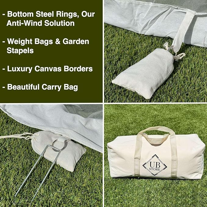 Mosquito Net for Patio 8.2 x 8.2 FT | Very Large Sizes & Fabric Designed for Outdoors | Insect House Screen Netting for Gazebo, Porch & Garden Terrace | White Outside Canopy Bug Protection