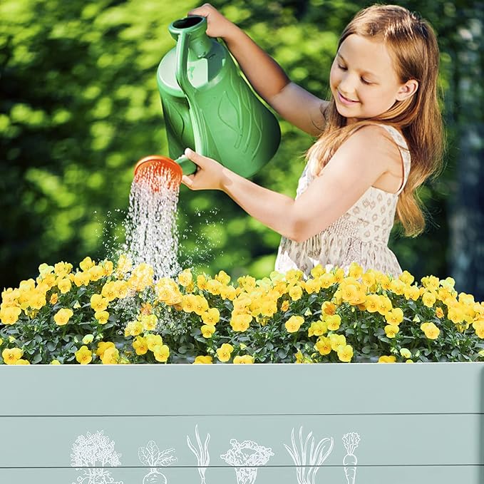 WONDER GARDEN Raised Garden Bed-Planters for Outdoor Plants - Wood Planter Boxes Outdoor for Kids with Legs and DIY Chalkboard for Vegetables Flower Herb
