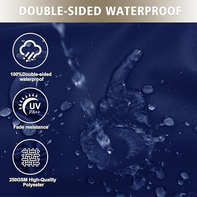Outdoor Cushions for Patio Furniture, Waterproof Outdoor Chair Cushion w/Fade-Resistant, Removable & Machine-Washable Cover, 22x22 Inch, Deep Seat Sofa/Couch Pad Replacement – Set of 1/2/4, Navy Blue