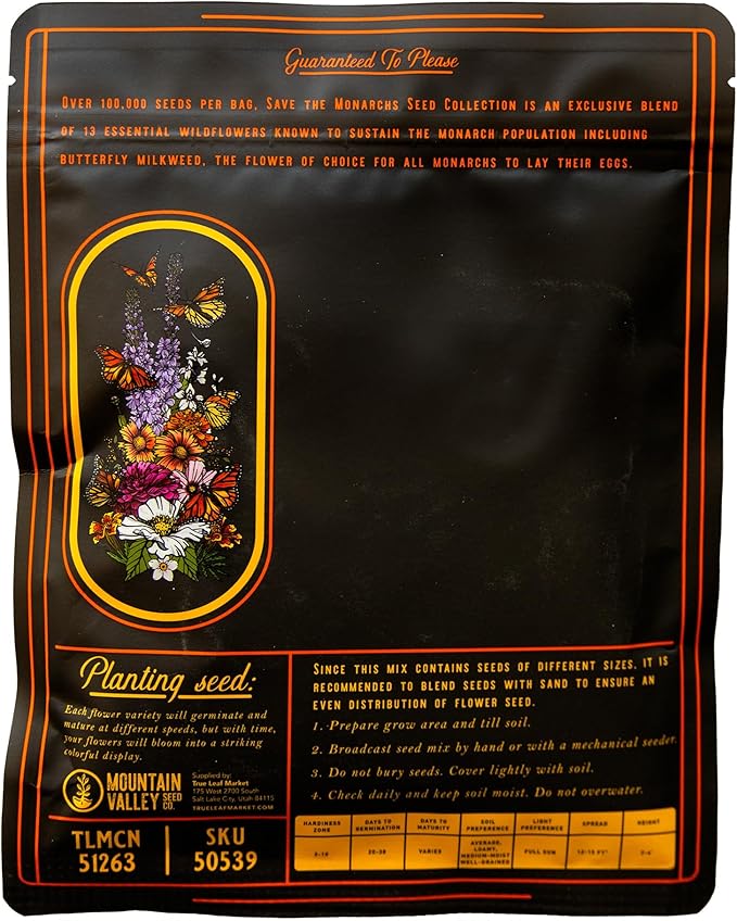 Wildflower Seeds Bulk – National Wildflower Seed Collection – Perennial Wildflowers Mix – Flower Seeds for Planting – Wild Flowers (Save The Monarchs)