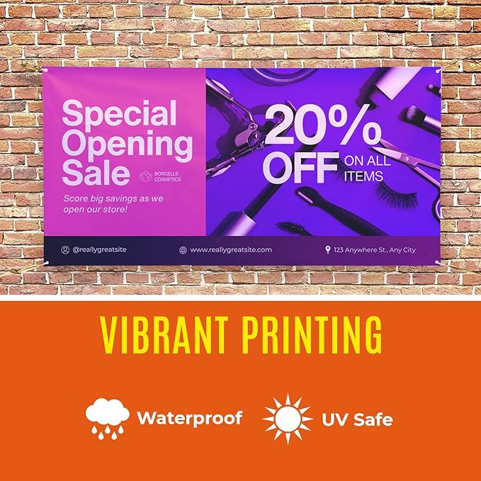 Personalized Passion Vinyl Banner 1' x 6' - Customized Banner for Business, Graduation, Birthday Parties, Indoor Outdoor Use - Full Color 13oz Vinyl Custom Signs with HD Printed Text, Photos and More
