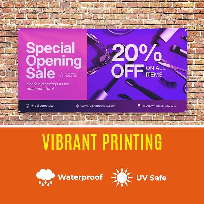 Personalized Passion Vinyl Banner 4' x 25' - Customized Banner for Business, Graduation, Birthday Parties, Indoor Outdoor Use - Full Color 13oz Vinyl Custom Signs with HD Printed Text, Photos and More