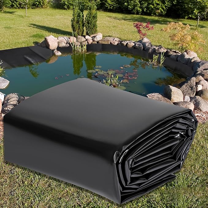 Pond Liners 10 x 15 Feet, Easy Cutting LDPE Pond Liner 20 Mil, High Preformed Koi Pond Liner for Ponds, Streams, Fountains and Garden Waterfall