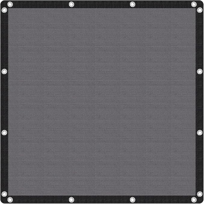 VICLLAX Shade Fabric Sun Shade Cloth with Every 2 FT Grommets for Patio Garden Pergola Cover Canopy 12x12 FT, Grey