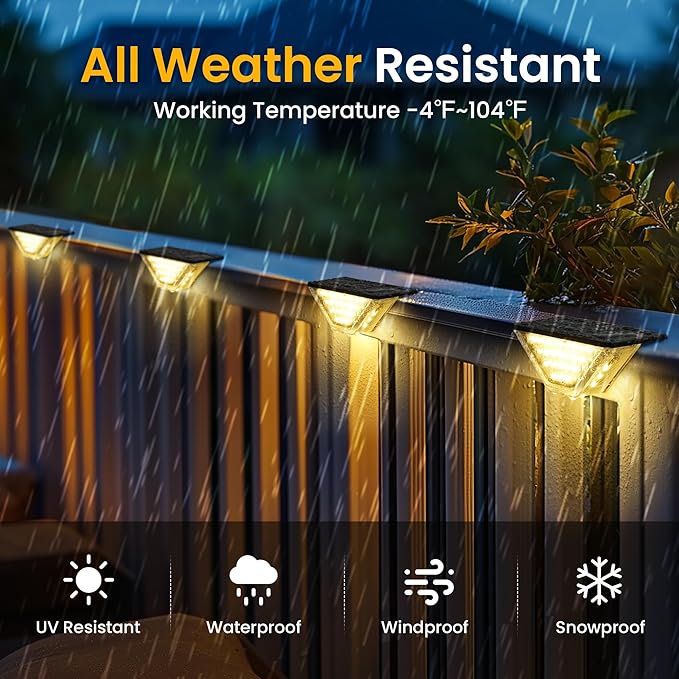 SOLPEX Solar Step Lights Outdoor,Solar Deck Lights for Outside,Two-Sided Stair Lights with 33 LEDs,Waterproof IP65 for Garden,Fence,Deck,Steps,Stair,Porch（16 Pack,Warm White）