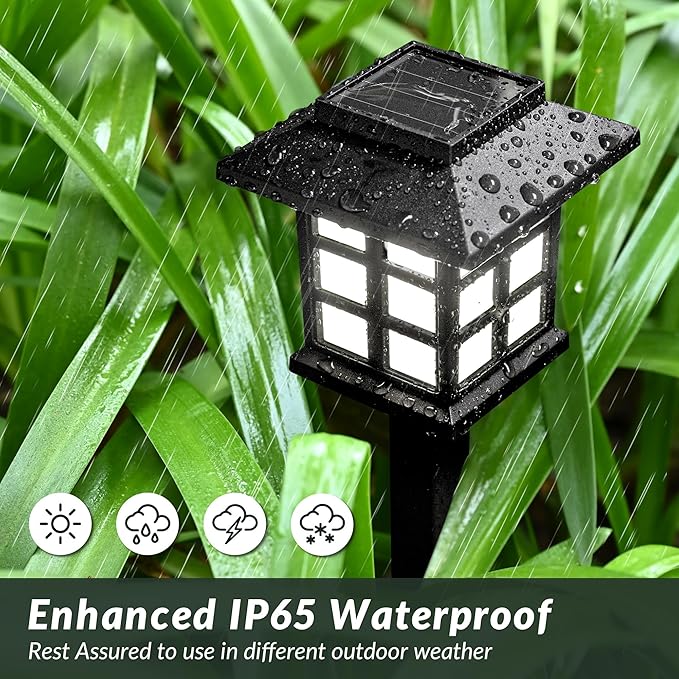 SOLPEX Solar Outdoor Lights,12 Pack Solar Path Lights, Solar Walkway Lights Outdoor, Solar Garden Lights, Solar Pathway Lights Outdoor Waterproof for Garden, Yard, Landscape and Driveway(Cold White)