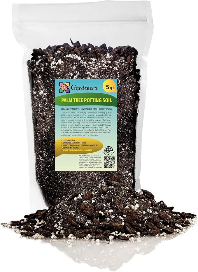 Palm Tree Potting Mix - The Ultimate Soil for Strong and Healthy Palms - Top Choice for Palm Tree Growers [5 Quart Bag]