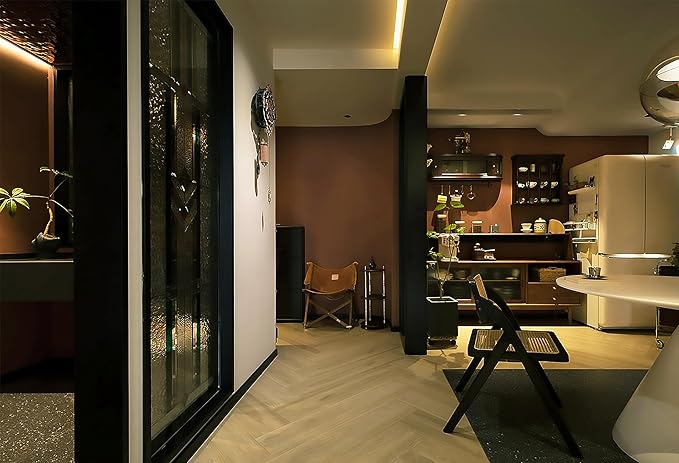 Dimoon 236''x17.7'' Brown Peel and Stick Wallpaper Contact Paper Modern Self Adhesive Wall Paper Removable Renter Friendly Textured Solid Color Shelf Cabinet Vinyl Roll (236''x17.7'',Orange Brown)