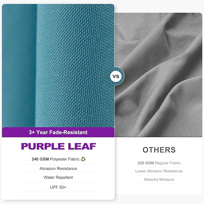 PURPLE LEAF 9' X 12' Right-left Tilt Patio Umbrella with Base Outdoor Cantilever Swivel Rectangle Umbrella Aluminum Offset Umbrella with 360-degree Rotation for Garden Deck Pool Patio Turquoise Blue