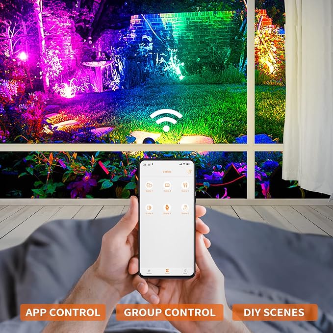Halloween Outdoor Spotlights, 2 in 1 Smart 15W Color Changing Landscape Lights RGB Landscape Lighting Waterproof Spot Lights Outdoor for Yard Garden Patio Lawn Decoration, 2Pack