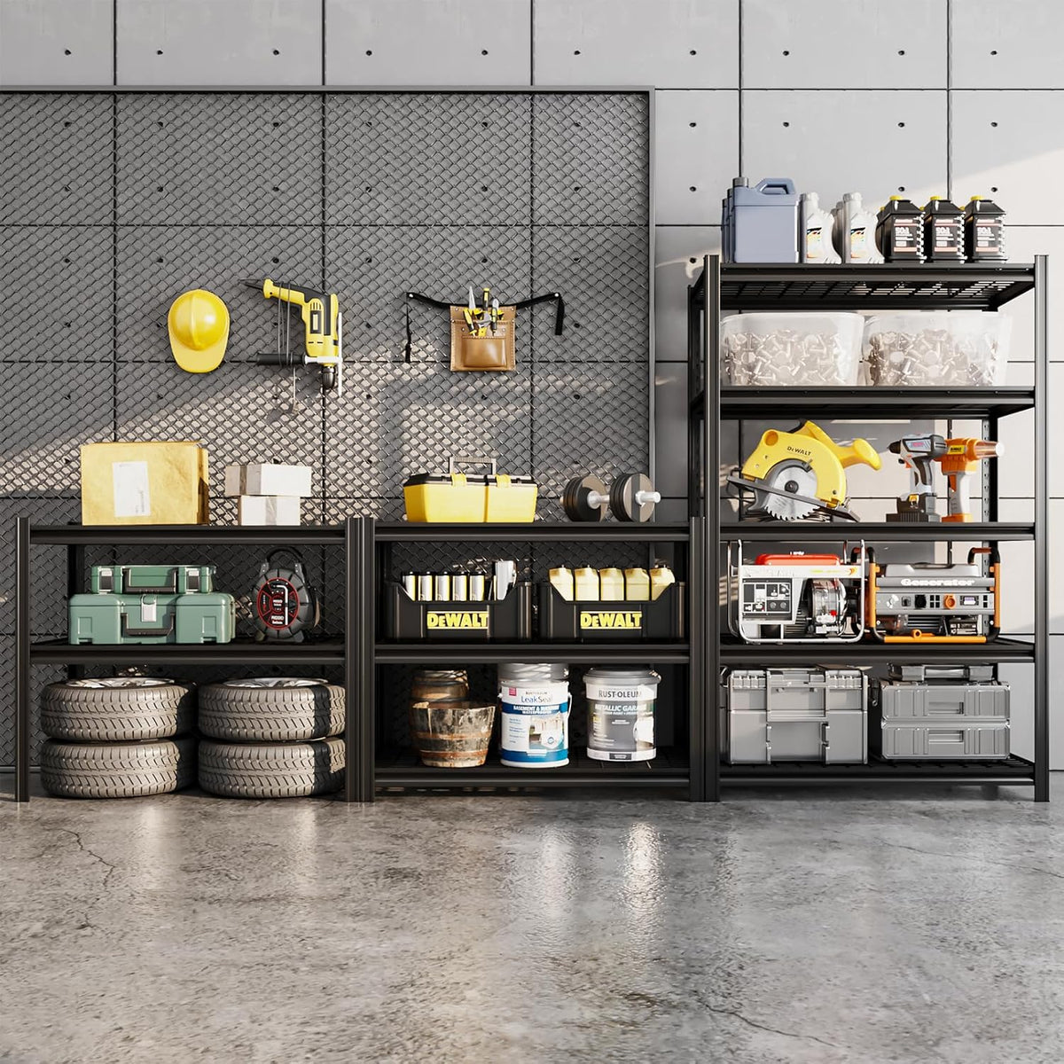 5-Tier 35" W x 15.8" D x 72" H Garage Shelving 3000LBS Storage Shelves Heavy Duty Metal Shelf Unit Adjustable Basement Industrial Storage Racks