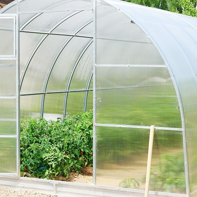 12 Pcs Polycarbonate Greenhouse Panels Waterproof UV Protected Polycarbonate Double Layer Polycarbonate Panels Sheet Corrugated Plastic for Greenhouse, Outdoor, Plant Stand Roof(4' x 2' x 0.24'')