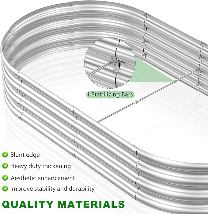 2pcs 72x36x12in Galvanized Steel Raised Garden Bed, Outdoor Planter Box for Easy DIY & Clean - Large Metal Garden Beds for Backyards, Terraces & Balconies
