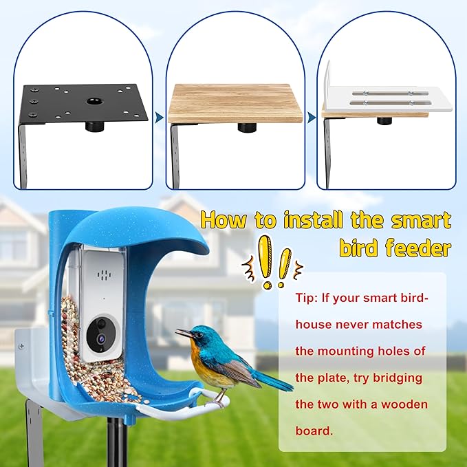 XDW-GIFTS Bird House Pole, 1 Pack 92 Inch Metal Bird Feeder Pole for Outdoor, with 5-Prong Heavy Duty Base for Birdhouse Mounting, Weather Station