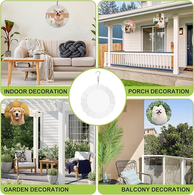 5 Pack Sublimation Wind Spinner Blanks 8 Inch,3D Wind Spinners Sublimation Blanks Products Bulk Aluminum Metal Sublimation Blank Wind Spinner for DIY Gift Indoor Outdoor Decoration