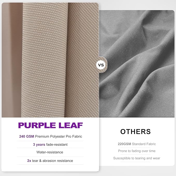 PURPLE LEAF 11.5' X 8' Left-right Tilting Outdoor Patio Umbrella Swivel Offset Cantilever Heavy Duty Rectangle Aluminum Umbrella with UV Resistant for Deck Pool Patio Backyard, Sand Dune