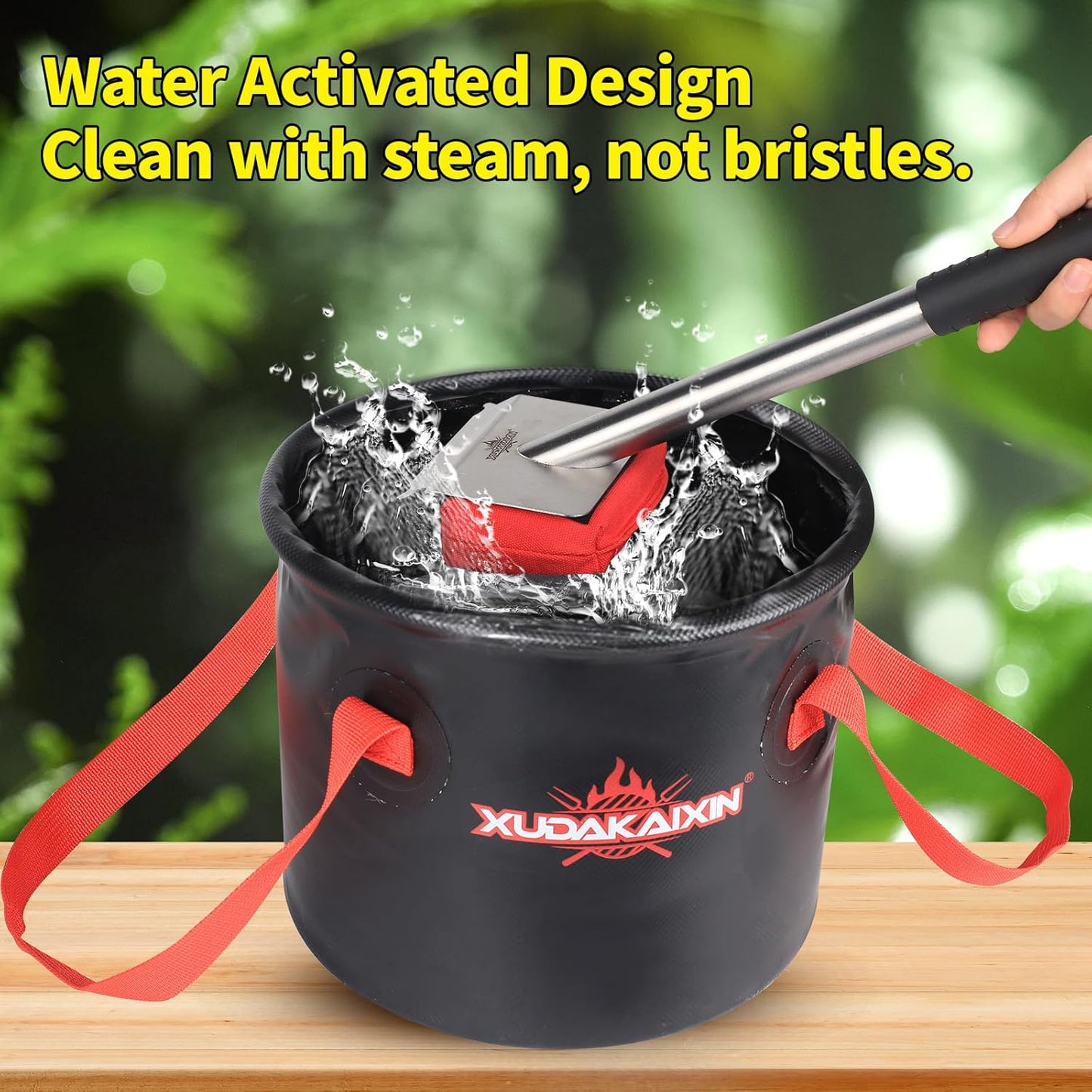 Grill Brush Bristle Free,(Only Replaceable Cleaning Head No Grill Brush)-Red