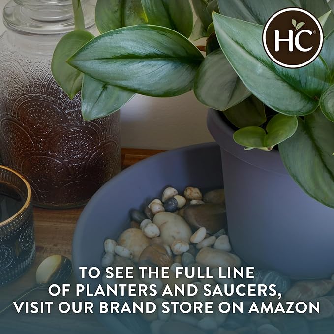 The HC Companies Flower Pot Saucers - Plastic Plant Saucer for Outdoors & Indoors - Traditional Design Plant Pot Trays for Water Drainage - Durable & Stylish Round Plant Tray (21-inch Black)