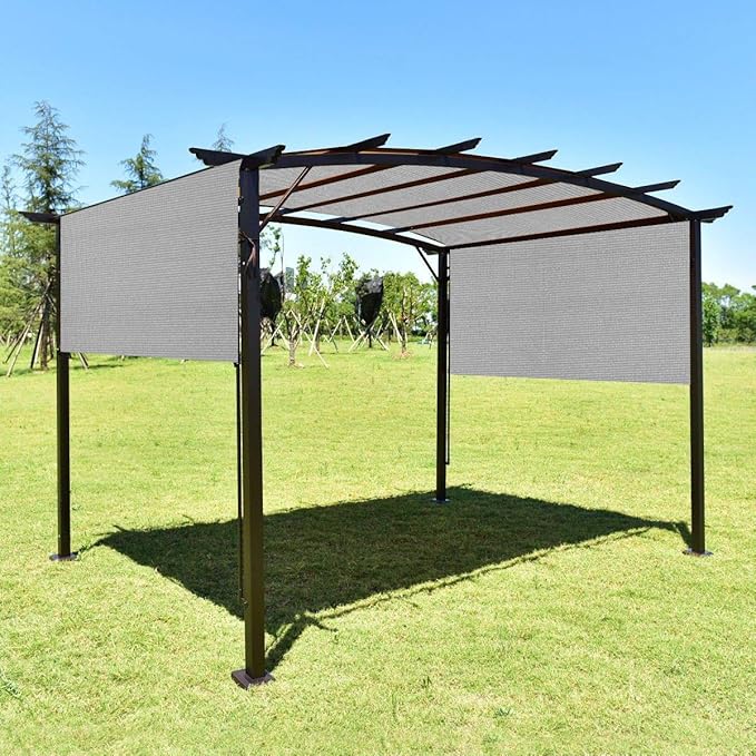 Eden's Decor Straight Flat-Edged Sun Shade Sail Rectangular 13' x 22' Grey UV-Blocking Outdoor Canopy Fabric Cloth Awning for Pergola Patio Garden Backyard Custom Size