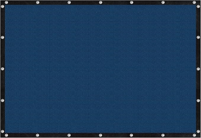 VICLLAX Shade Fabric Sun Shade Cloth with Every 2 FT Grommets for Patio Garden Pergola Cover Canopy 12x14 FT, Dark Blue