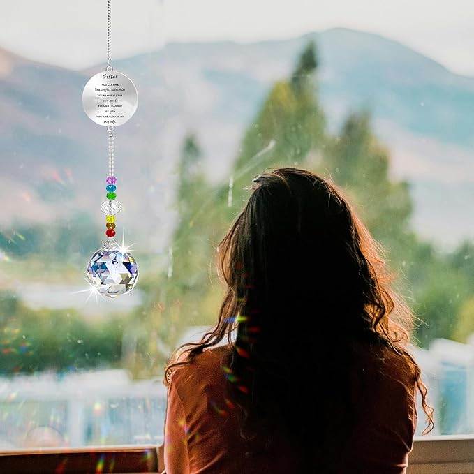 Memorial Gifts Crystal Suncatcher,Unique Sympathy Gifts for Loss of Loved One,Rainbow Maker Bereavement Gifts Box for Loss of Father Mom Dad Son Daughter Husband Brother Grandmother (Sister)
