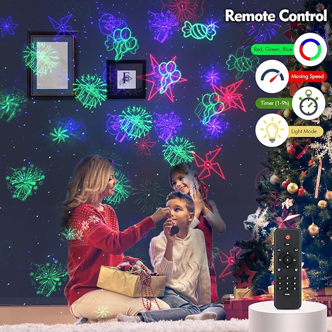 Christmas Laser Projector Lights, Outdoor Laser Projection 30 Patterns, Landscape Projector Spotlights for Indoor, Outdoor, Home, Garden