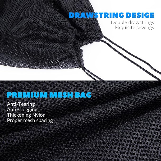 Pond Filter Box, Anti-Clogging Pond Filters for Outdoor Ponds Nylon Media Mesh Water Pump Cover Barrier Bag with Drawstring, Pond Pump Filter Bag (10 Inch)