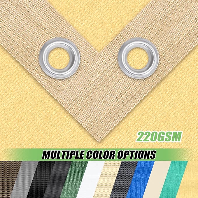 Outdoor 90% Sun Shade Cloth with Grommets, 5 X 17 FT Pergola Shade Cover for Garden Patio Carport Kennel Swimming Pool, Sand (We Make Custom Size)