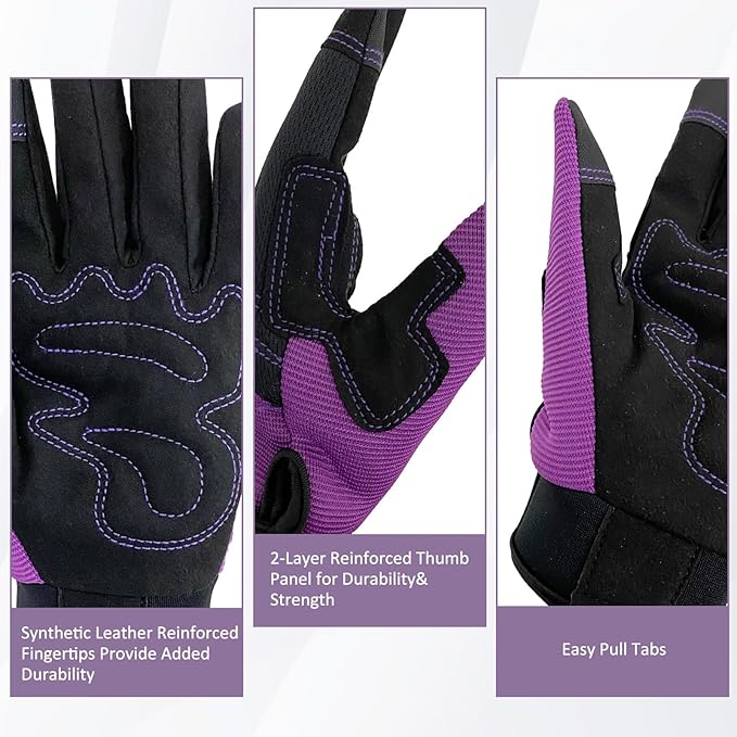 Gardening Gloves for Men and Women, Thorn Proof & Puncture Resistant Working Gloves, Gloves for Safety Work and Gardening, Gardening Gifts, Synthetic Leather Spandex Mechanic with Touchscreen Support