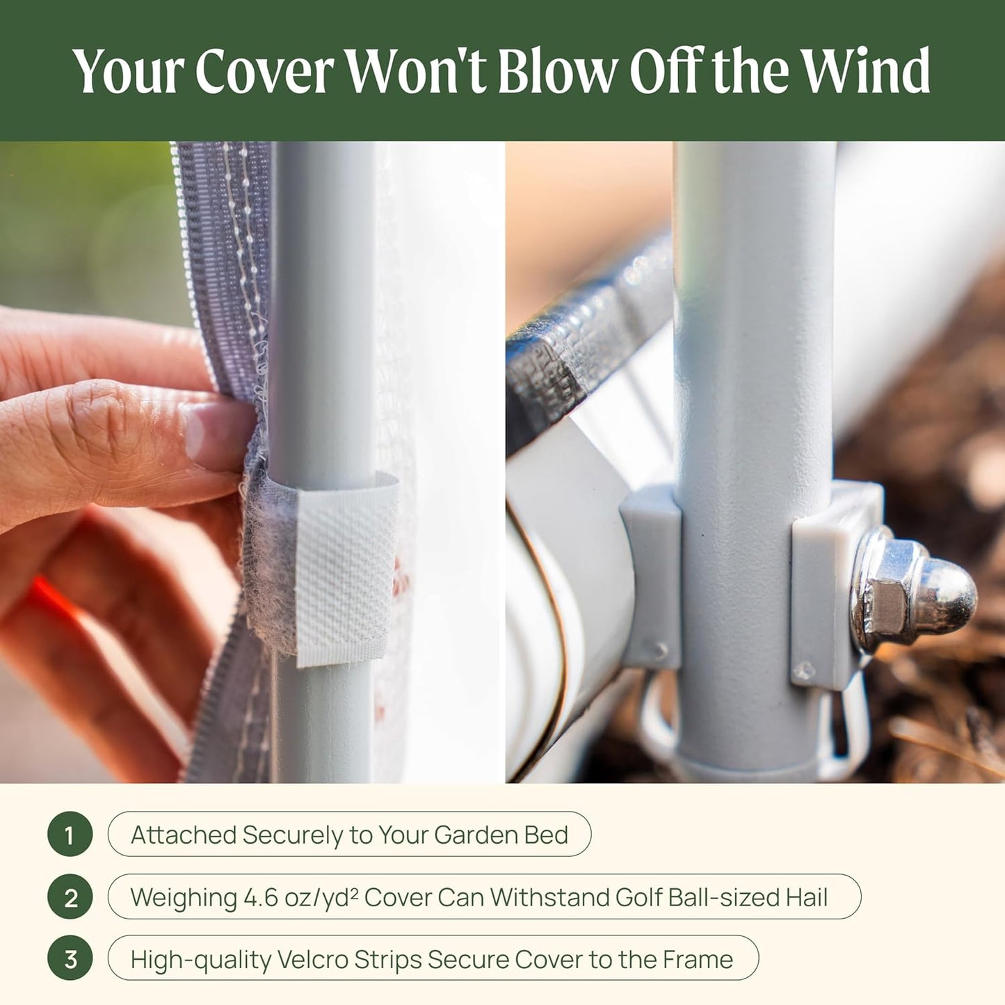 Vego garden Cover System for 3.5' x 6.5' (9 in 1) Garden Bed