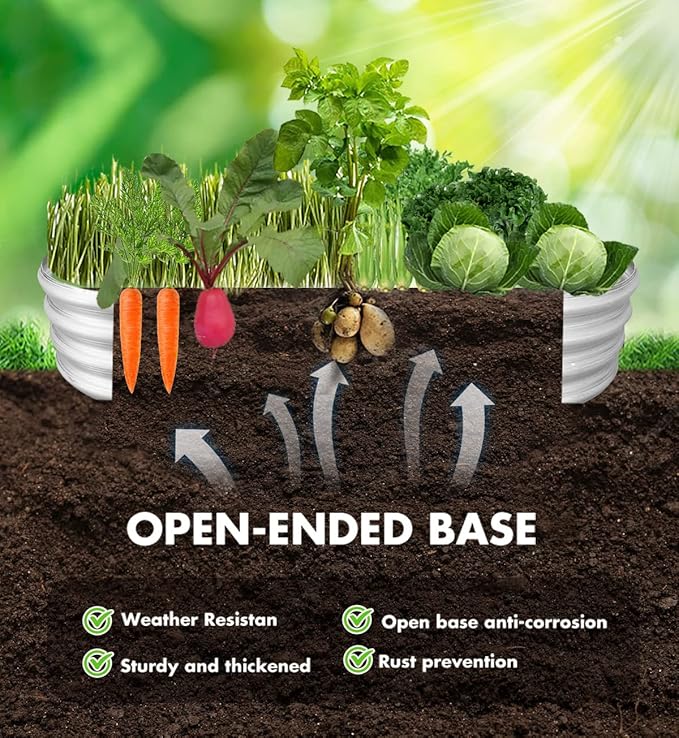 Raised Garden Bed, 6×3×1ft Outdoor Galvanized Planter Boxes, Galvanized Garden Beds Outdoor with Metal Plant Stakes, Large Raised Garden Box, Garden Beds Outdoor for Vegetables Stock Tank