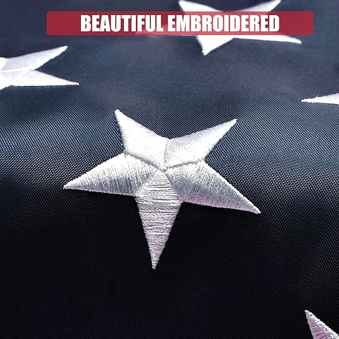 American Flag 8x12 Ft, Outdoor Premium US Flags, Heavy Duty Durable, 420D Oxford Nylon, Embroidered Stars, Brass Grommets