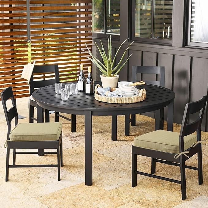 Outdoor Square Corner Seat Cushion, 19"x19"x3", Set of 4, Non Slip Seat Cushion Pads with Removable Cover for Patio Furniture, Garden Yard Lawn, Warm Taupe