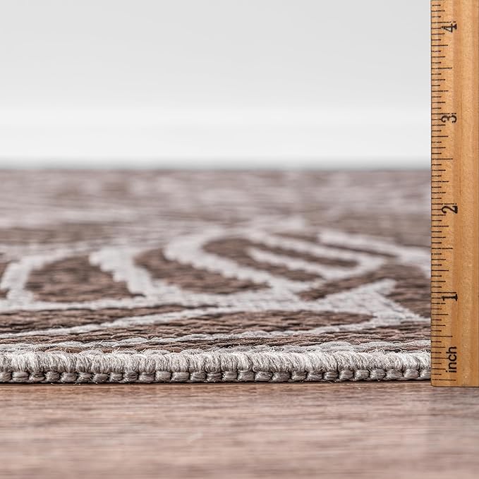 Keen Home Design Terrace Outdoor Area Rug - 5x8 Washable Indoor/Outdoor Rug for Patio, Kitchen, Balcony, Beach, Garden, Deck and Porch, Size: 5'3"x7'7"