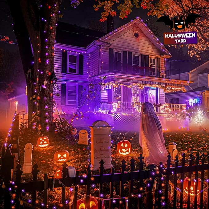 JMEXSUSS 800 LED Christmas Lights Outdoor, 173ft 8 Modes Christmas Tree Lights Warm White, Waterproof Christmas Twinkle String Lights Plug in for House Party Wedding Xmas Indoor Decorations