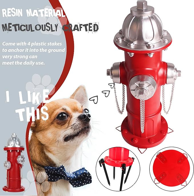 Dog Fire Hydrant Pee Post, Puppy Pee Post Training Statue, Indoor Outdoor Fire Hydrant Decor Figurines for Yard Art Garden Lawn, Gift for Fireman (14.5 inch)