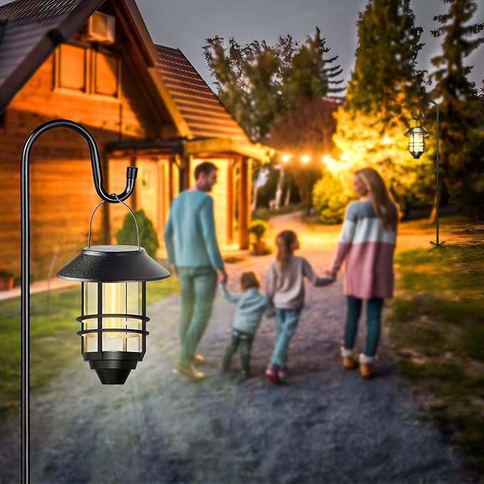 XDW-GIFTS Bird Feeder Pole for Outdoor, 2-Pack 92 Inch Shepherds Hooks Heavy Duty Garden Pole for Hanging Plant Basket, Solar Light Lanterns, Garden Plant Hanger Stands with 5 Base Prongs