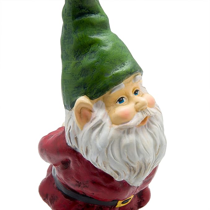 Alpine Corporation 11" Tall Classic Outdoor Garden Gnome Yard Statue Decoration