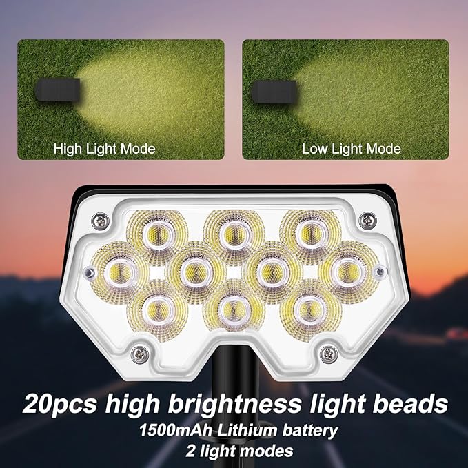 All-New Solar Spot Lights Outdoor Waterproof，20 LEDs Solar Tree Lights with 2 Modes, Landscape Spotlights for Pathway, Patio, Garden, Trees, Pool(4 Pack,Warm Light)