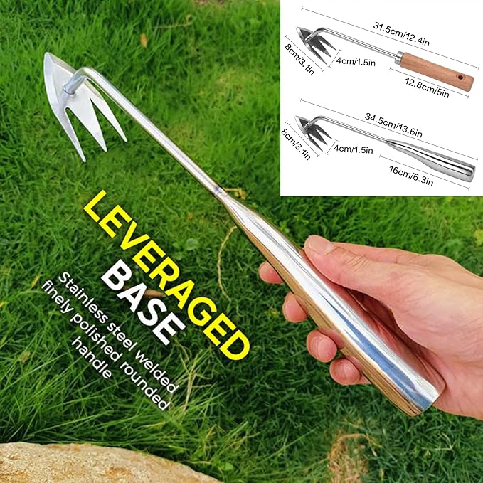 Weeding Artifact Uprooting Garden Weeding Tool, Upgraded Weed Removal Tool, Stainless Steel/Manganese Steel Weed Puller Manual Weeders for Home Gardening Yard Farmland (Stainless Steel)