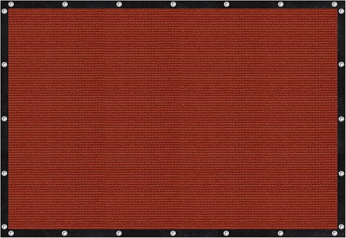VICLLAX Shade Fabric Sun Shade Cloth with Every 2 FT Grommets for Patio Garden Pergola Cover Canopy 18x22 FT, Rust Red