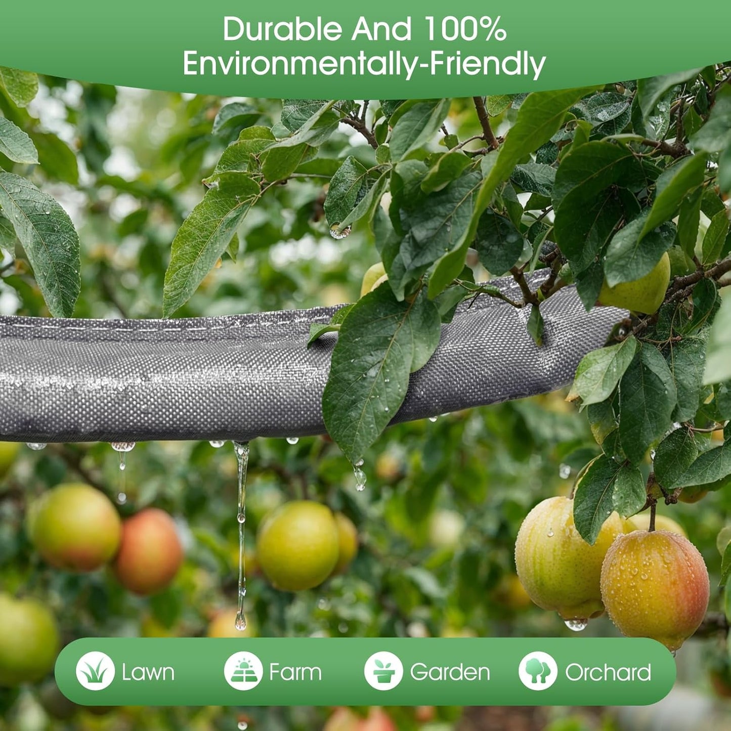 Flat Soaker Hose for Garden Beds 25 ft,Linkable Drip Irrigation Hose Save 80% Water, Leakproof Watering Hose with Holes, Duty Double Layer Flexible Leakproof