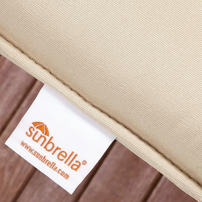 Sorra Home Sunbrella Bristol Square Chair Cushion (Set of 2) - Fade & Water Resistant, Outdoor & Indoor Patio Seat Cushion with Plush Foam - Canvas Charcoal (19" x 19" x 2.5")
