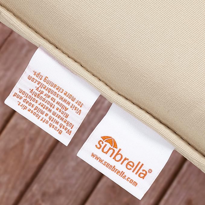 Sorra Home Sunbrella Bristol Square Chair Cushion (Set of 2) - Fade & Water Resistant, Outdoor & Indoor Patio Seat Cushion with Plush Foam - Canvas Black (20" x 20" x 2.5")