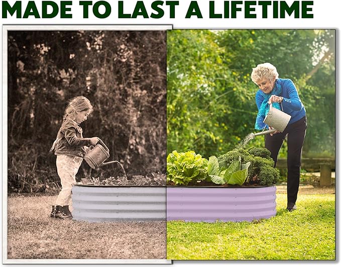 Galvanized Raised Garden Beds Outdoor // 4×2×1 ft (2-Pack) Planter Raised Beds for Gardening, Vegetables, Flowers (Lavender) // Large Metal Garden Box